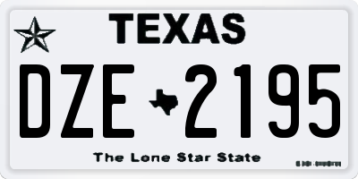 TX license plate DZE2195