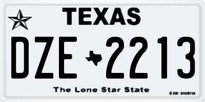 TX license plate DZE2213