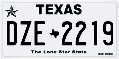 TX license plate DZE2219