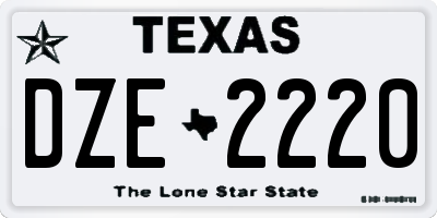 TX license plate DZE2220