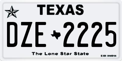 TX license plate DZE2225