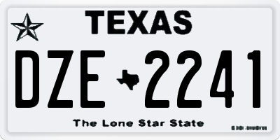 TX license plate DZE2241