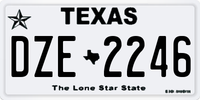 TX license plate DZE2246