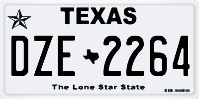 TX license plate DZE2264