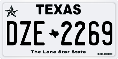 TX license plate DZE2269
