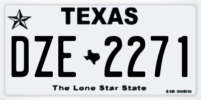 TX license plate DZE2271