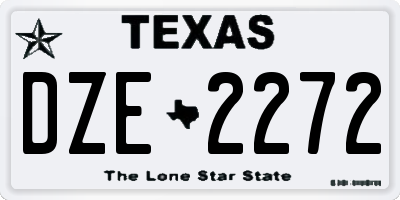 TX license plate DZE2272