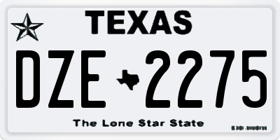 TX license plate DZE2275