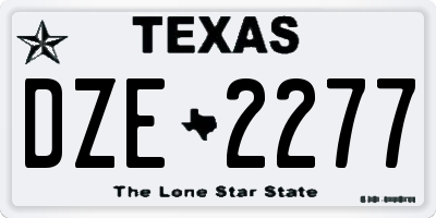 TX license plate DZE2277