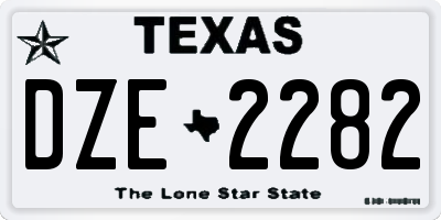 TX license plate DZE2282