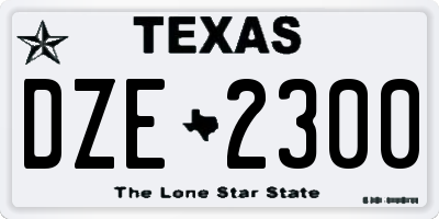 TX license plate DZE2300