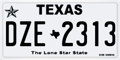 TX license plate DZE2313