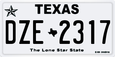 TX license plate DZE2317