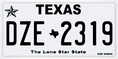 TX license plate DZE2319