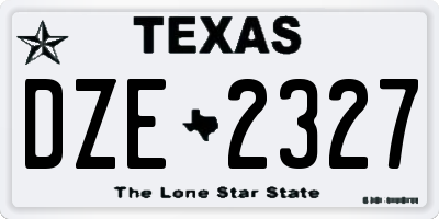 TX license plate DZE2327