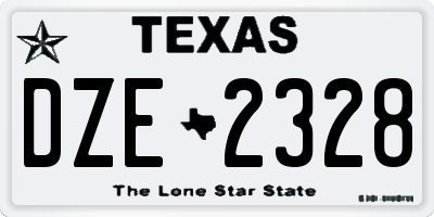 TX license plate DZE2328