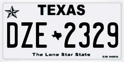 TX license plate DZE2329
