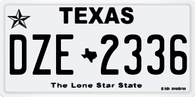 TX license plate DZE2336