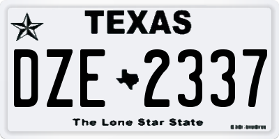 TX license plate DZE2337