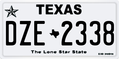 TX license plate DZE2338