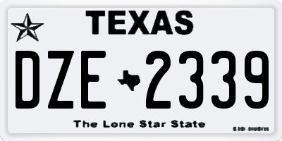 TX license plate DZE2339