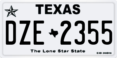 TX license plate DZE2355