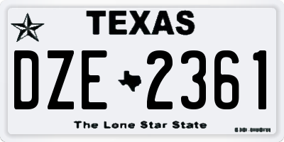 TX license plate DZE2361