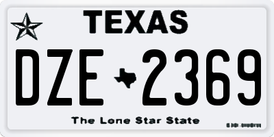 TX license plate DZE2369
