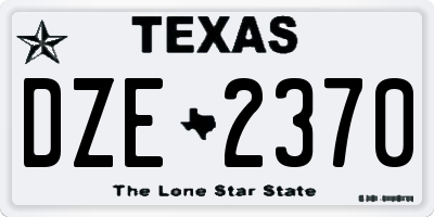 TX license plate DZE2370