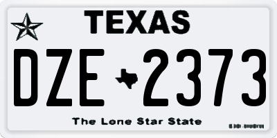 TX license plate DZE2373