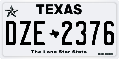 TX license plate DZE2376