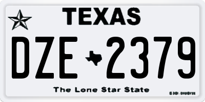 TX license plate DZE2379