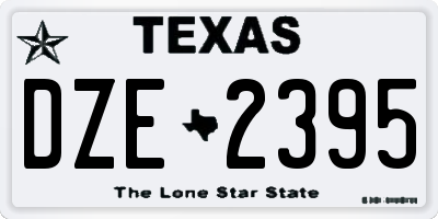 TX license plate DZE2395