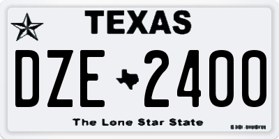 TX license plate DZE2400