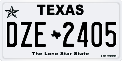 TX license plate DZE2405