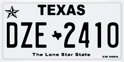 TX license plate DZE2410