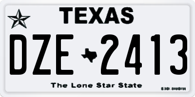 TX license plate DZE2413