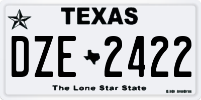 TX license plate DZE2422