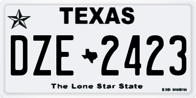 TX license plate DZE2423