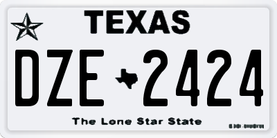TX license plate DZE2424