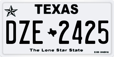 TX license plate DZE2425