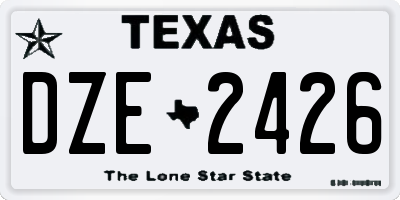 TX license plate DZE2426