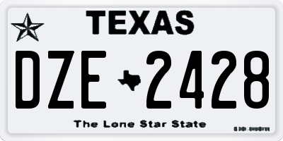 TX license plate DZE2428
