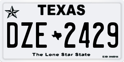 TX license plate DZE2429