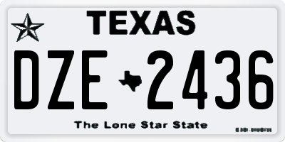 TX license plate DZE2436