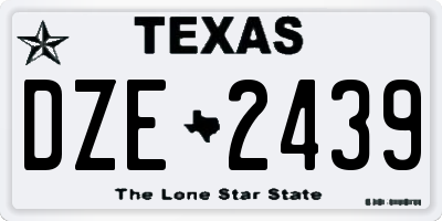 TX license plate DZE2439
