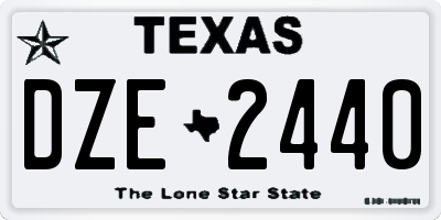 TX license plate DZE2440