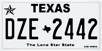 TX license plate DZE2442
