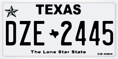 TX license plate DZE2445