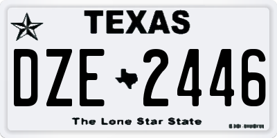 TX license plate DZE2446